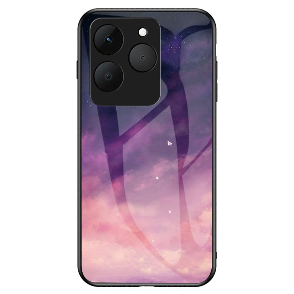 For Realme 15T 5G Case Starry Sky Pattern Tempered Glass Phone Cover