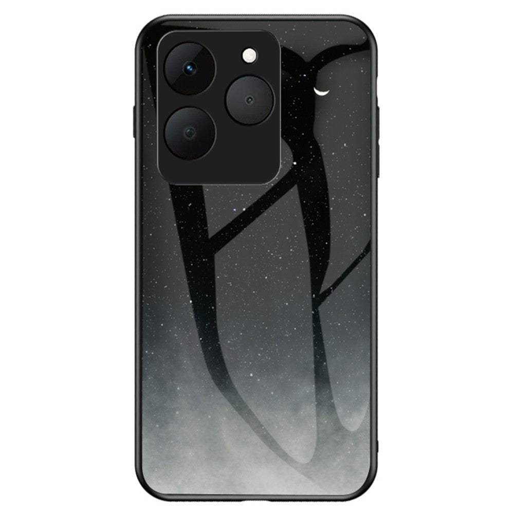 For Realme 15T 5G Case Starry Sky Pattern Tempered Glass Phone Cover