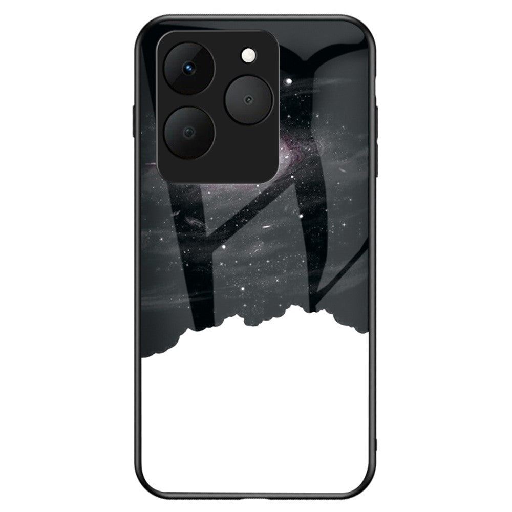 For Realme 15T 5G Case Starry Sky Pattern Tempered Glass Phone Cover