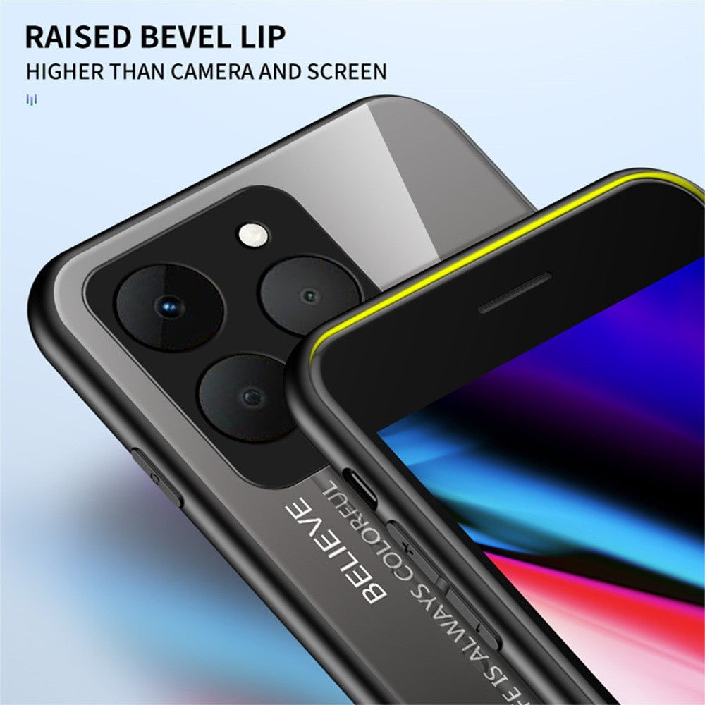 For Realme 15T 5G Case Anti-Scratch Tempered Glass + PC + TPU Phone Cover