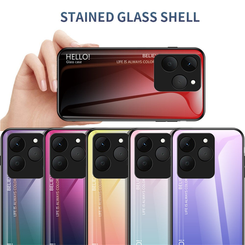 For Realme 15T 5G Case Anti-Scratch Tempered Glass + PC + TPU Phone Cover