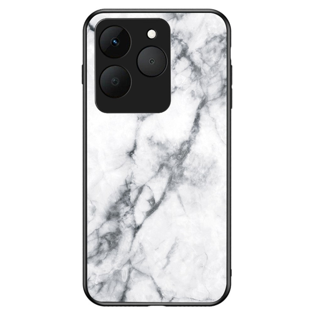 For Realme 15T 5G Case Marble Pattern Tempered Glass + PC + TPU Protective Phone Cover