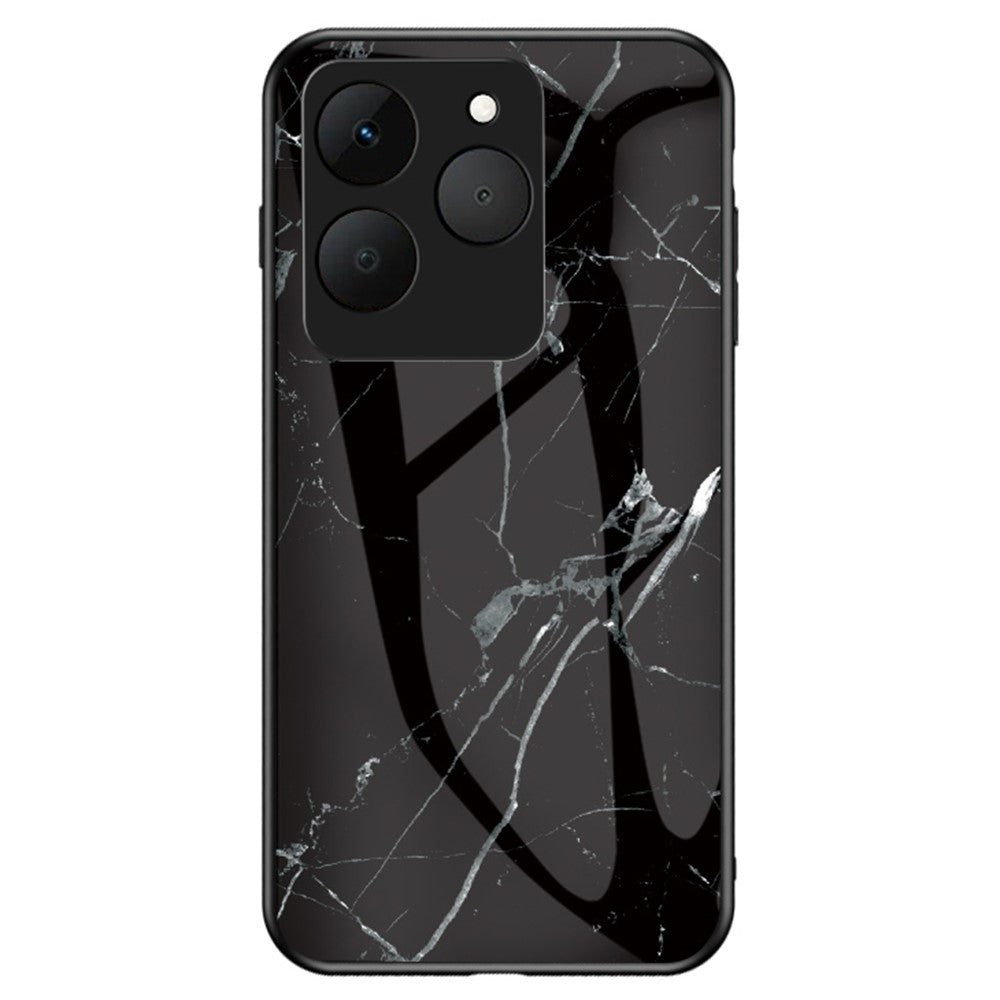 For Realme 15T 5G Case Marble Pattern Tempered Glass + PC + TPU Protective Phone Cover