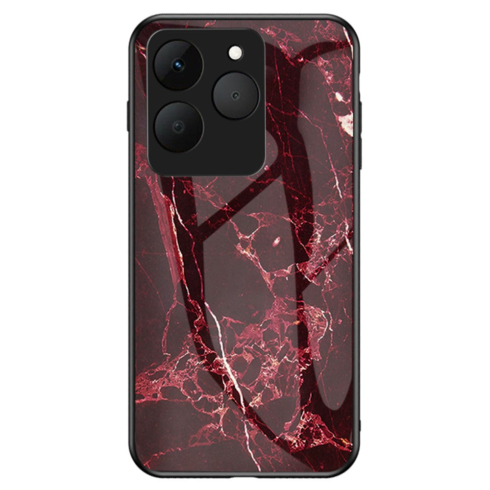 For Realme 15T 5G Case Marble Pattern Tempered Glass + PC + TPU Protective Phone Cover