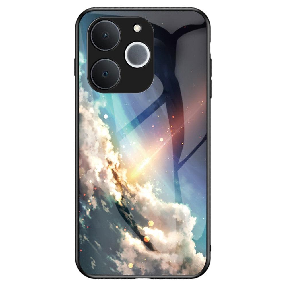 For Realme C71 4G  /  Note 70 4G Case Starry Sky Pattern Tempered Glass Phone Cover