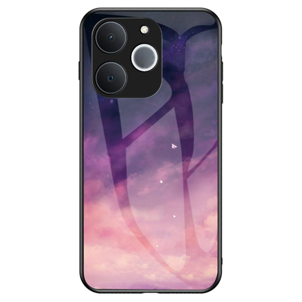 For Realme C71 4G  /  Note 70 4G Case Starry Sky Pattern Tempered Glass Phone Cover