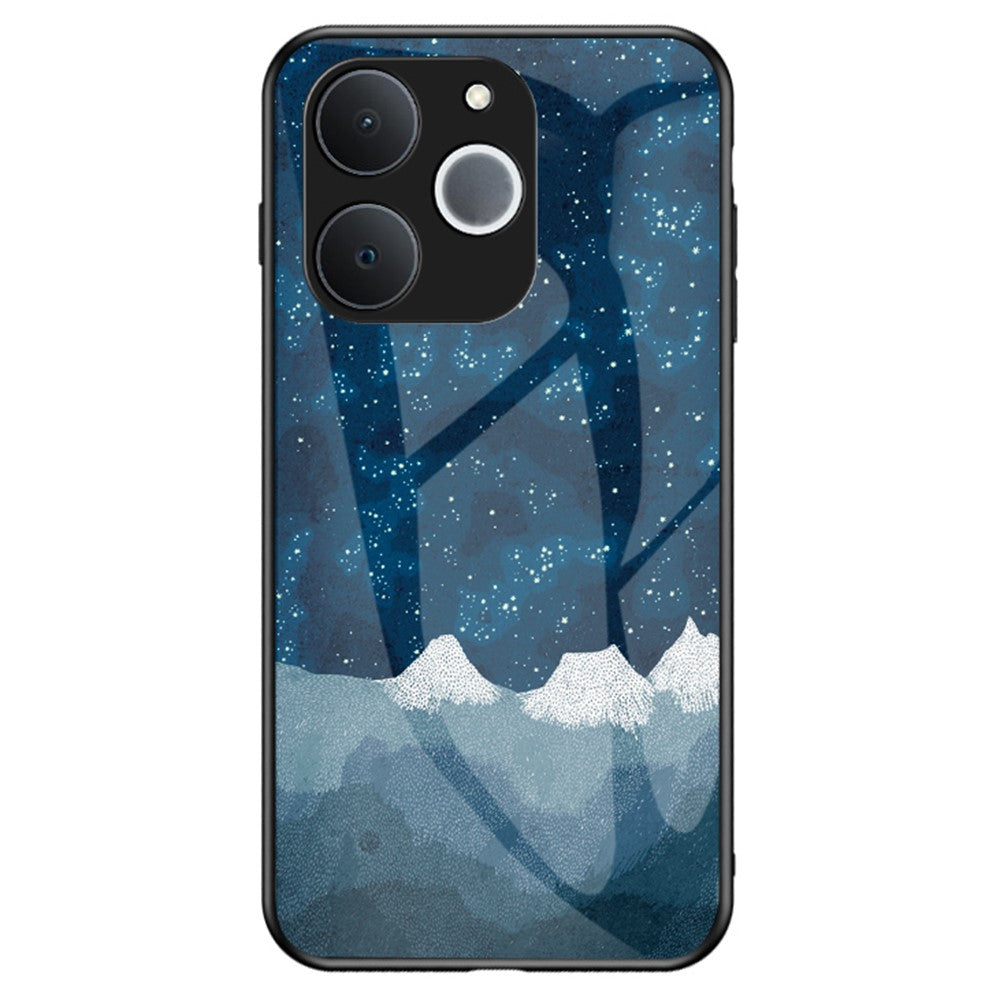 For Realme C71 4G  /  Note 70 4G Case Starry Sky Pattern Tempered Glass Phone Cover