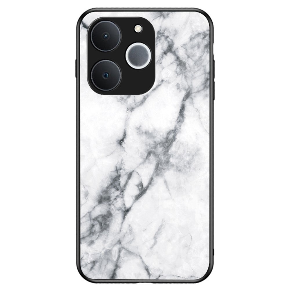 For Realme C71 4G  /  Note 70 4G Case Marble Pattern Tempered Glass + PC + TPU Protective Phone Cover