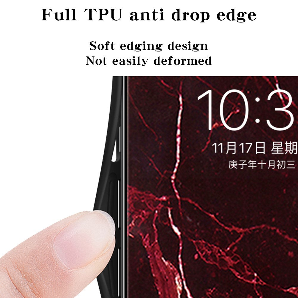 For Realme C71 4G  /  Note 70 4G Case Marble Pattern Tempered Glass + PC + TPU Protective Phone Cover