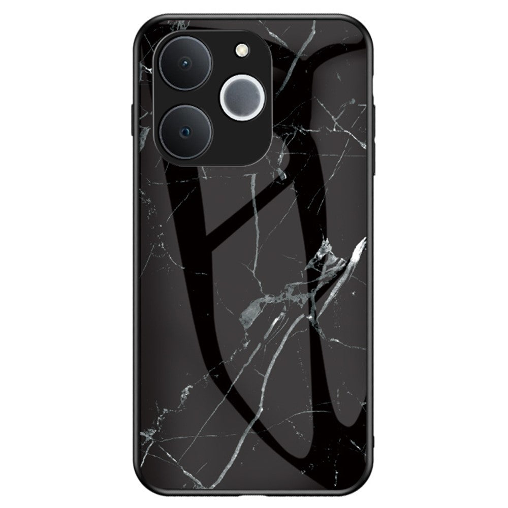 For Realme C71 4G  /  Note 70 4G Case Marble Pattern Tempered Glass + PC + TPU Protective Phone Cover