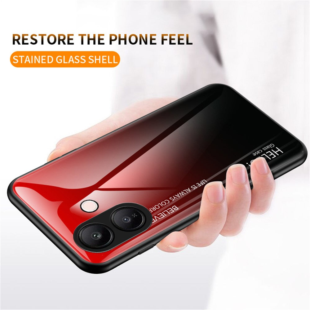 For vivo V60 Lite 5G  /  4G Case Anti-Scratch Tempered Glass + PC + TPU Phone Cover
