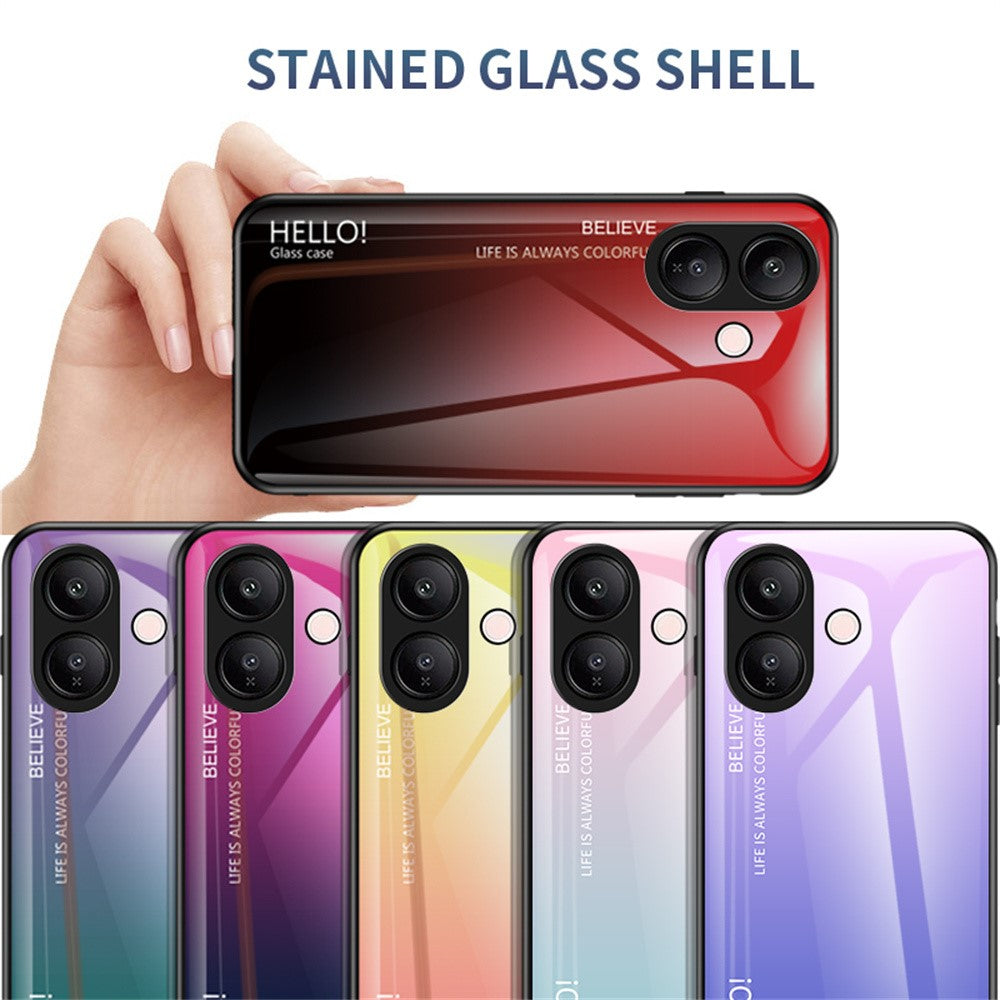 For vivo V60 Lite 5G  /  4G Case Anti-Scratch Tempered Glass + PC + TPU Phone Cover