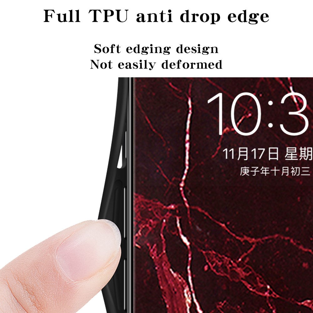 For vivo V60 Lite 5G  /  V60 Lite 4G Case Marble Pattern Tempered Glass + PC + TPU Protective Phone Cover