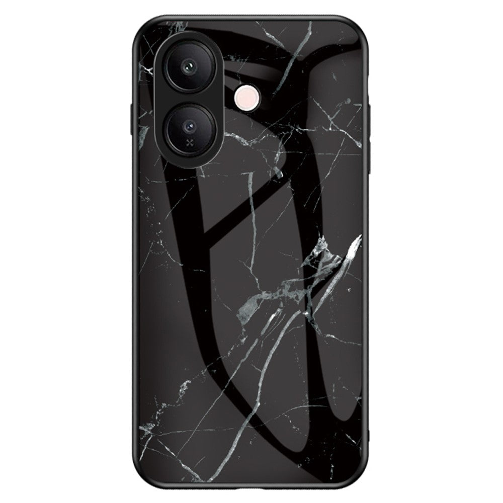 For vivo V60 Lite 5G  /  V60 Lite 4G Case Marble Pattern Tempered Glass + PC + TPU Protective Phone Cover