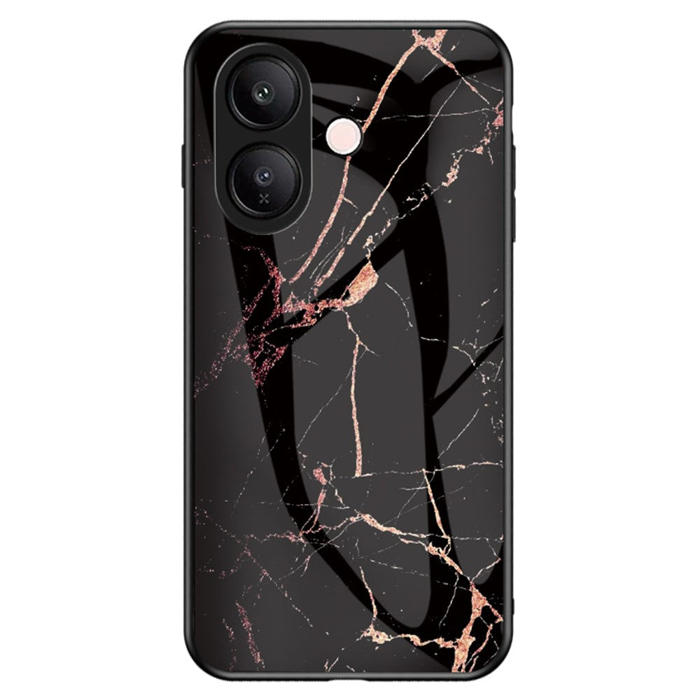 For vivo V60 Lite 5G  /  V60 Lite 4G Case Marble Pattern Tempered Glass + PC + TPU Protective Phone Cover