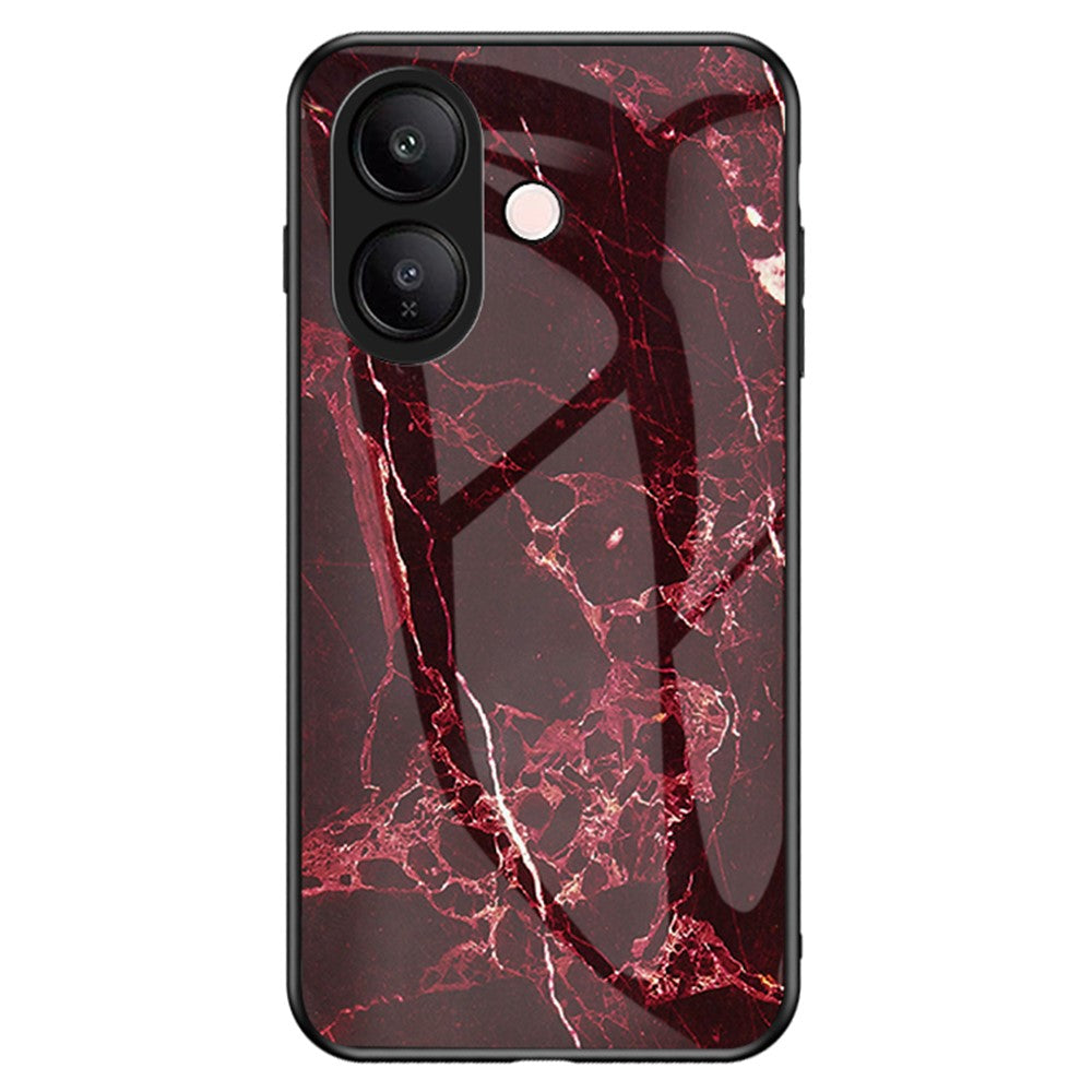For vivo V60 Lite 5G  /  V60 Lite 4G Case Marble Pattern Tempered Glass + PC + TPU Protective Phone Cover