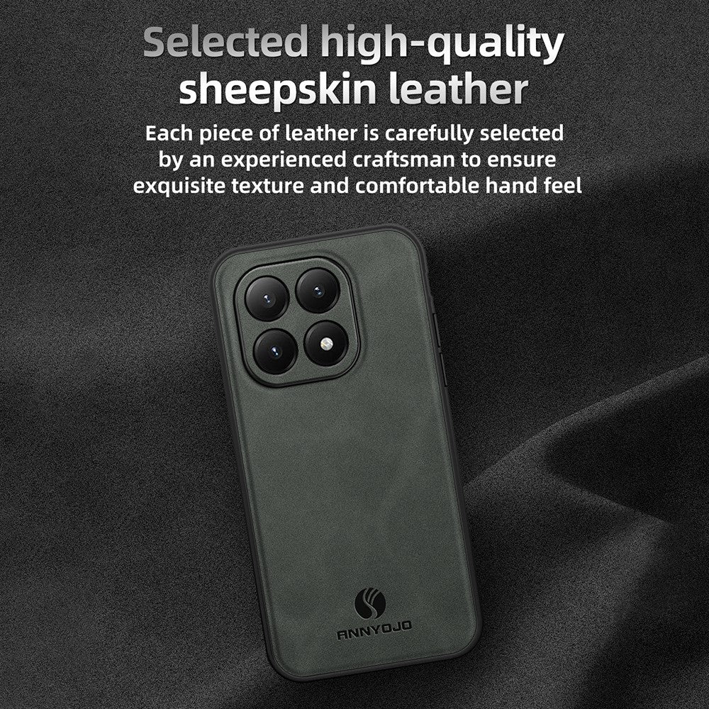 ANNYOJO For Xiaomi 15T Case PU Leather + PC + TPU Anti Drop Phone Back Cover