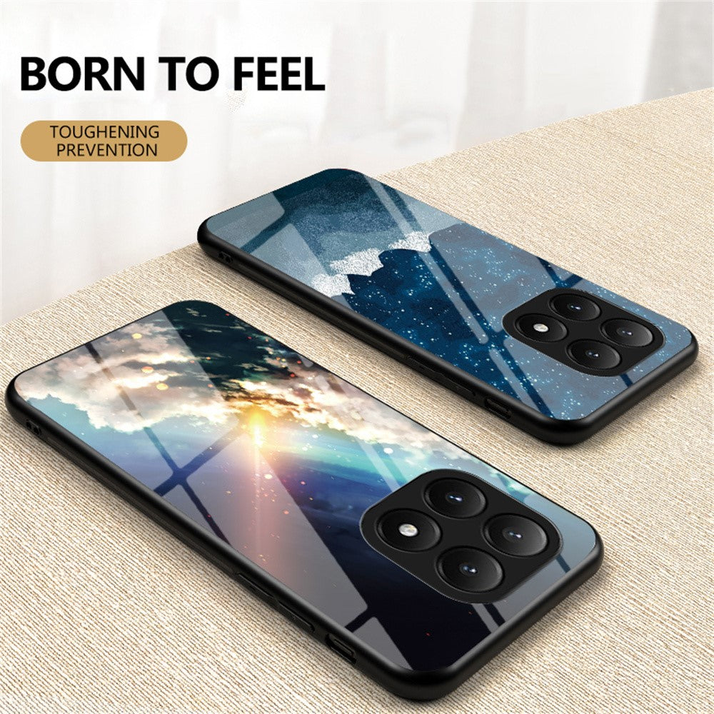 For Xiaomi 15T Case Starry Sky Pattern Tempered Glass Phone Cover