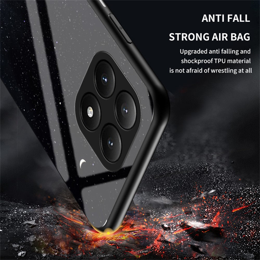 For Xiaomi 15T Case Starry Sky Pattern Tempered Glass Phone Cover