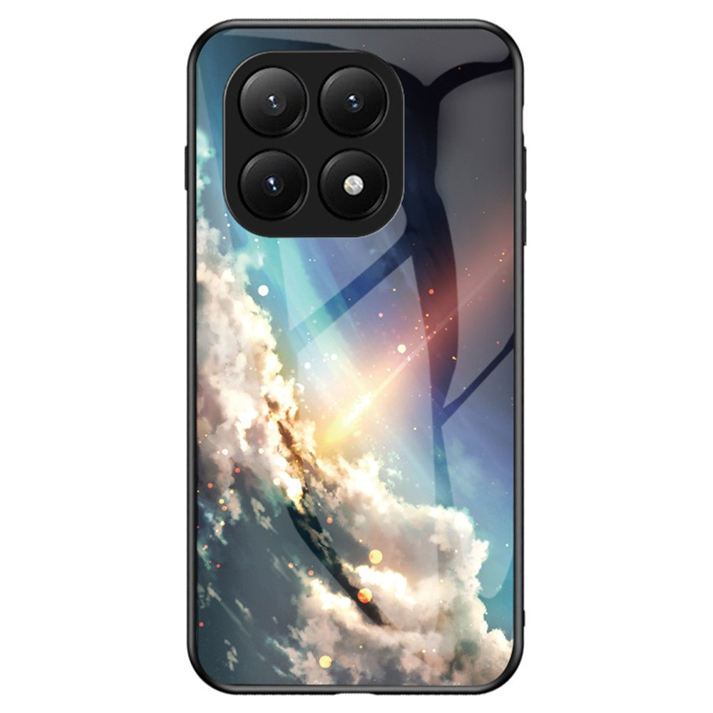 For Xiaomi 15T Case Starry Sky Pattern Tempered Glass Phone Cover