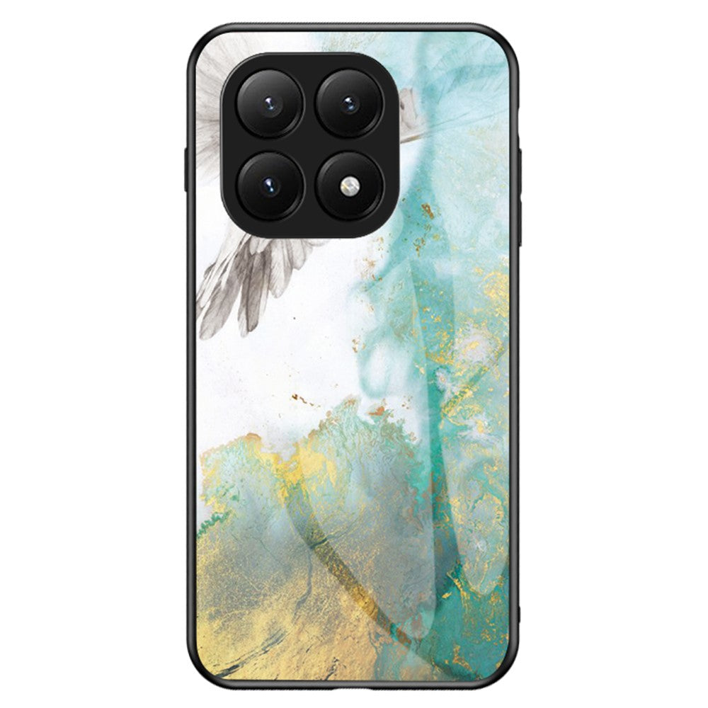 For Xiaomi 15T Case Marble Pattern Tempered Glass + PC + TPU Protective Phone Cover