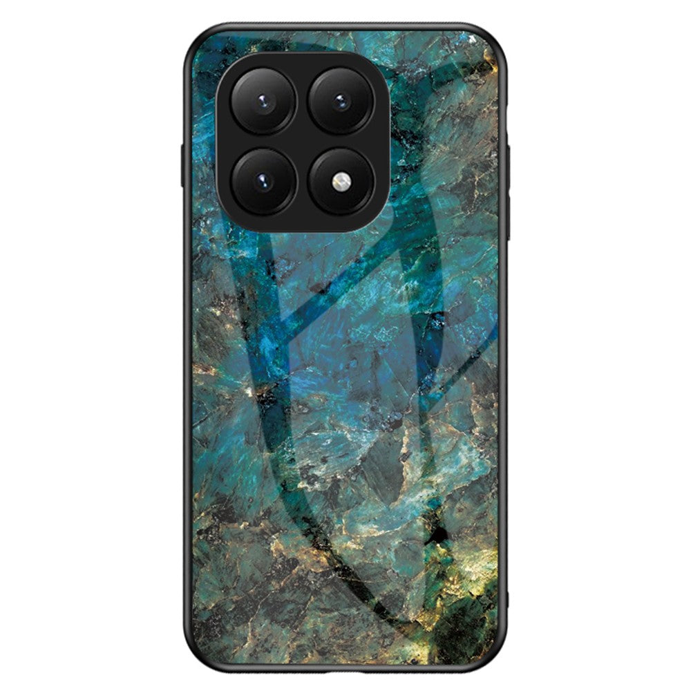 For Xiaomi 15T Case Marble Pattern Tempered Glass + PC + TPU Protective Phone Cover