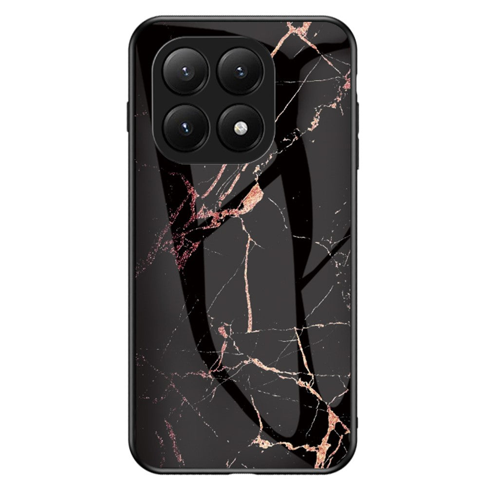 For Xiaomi 15T Case Marble Pattern Tempered Glass + PC + TPU Protective Phone Cover