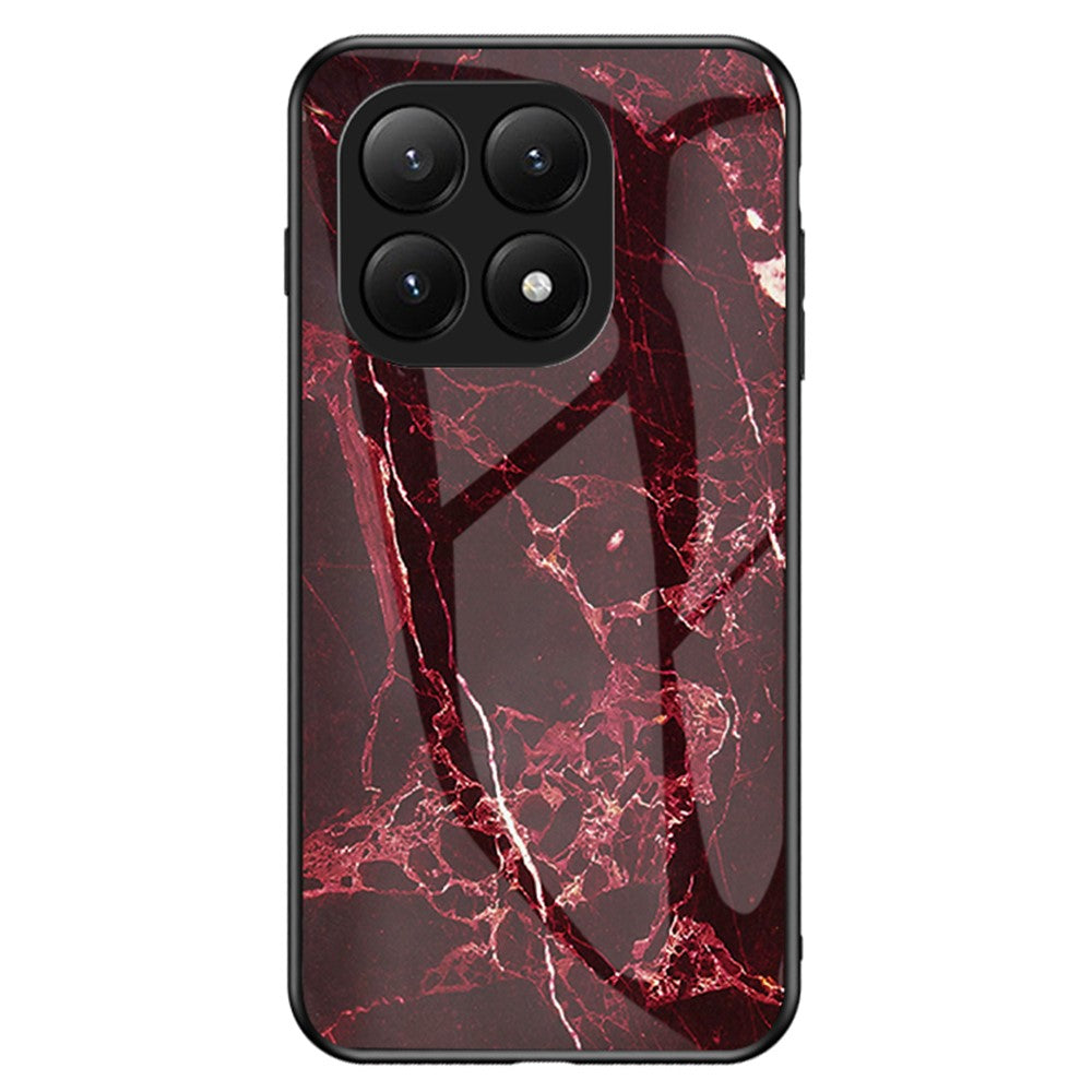 For Xiaomi 15T Case Marble Pattern Tempered Glass + PC + TPU Protective Phone Cover