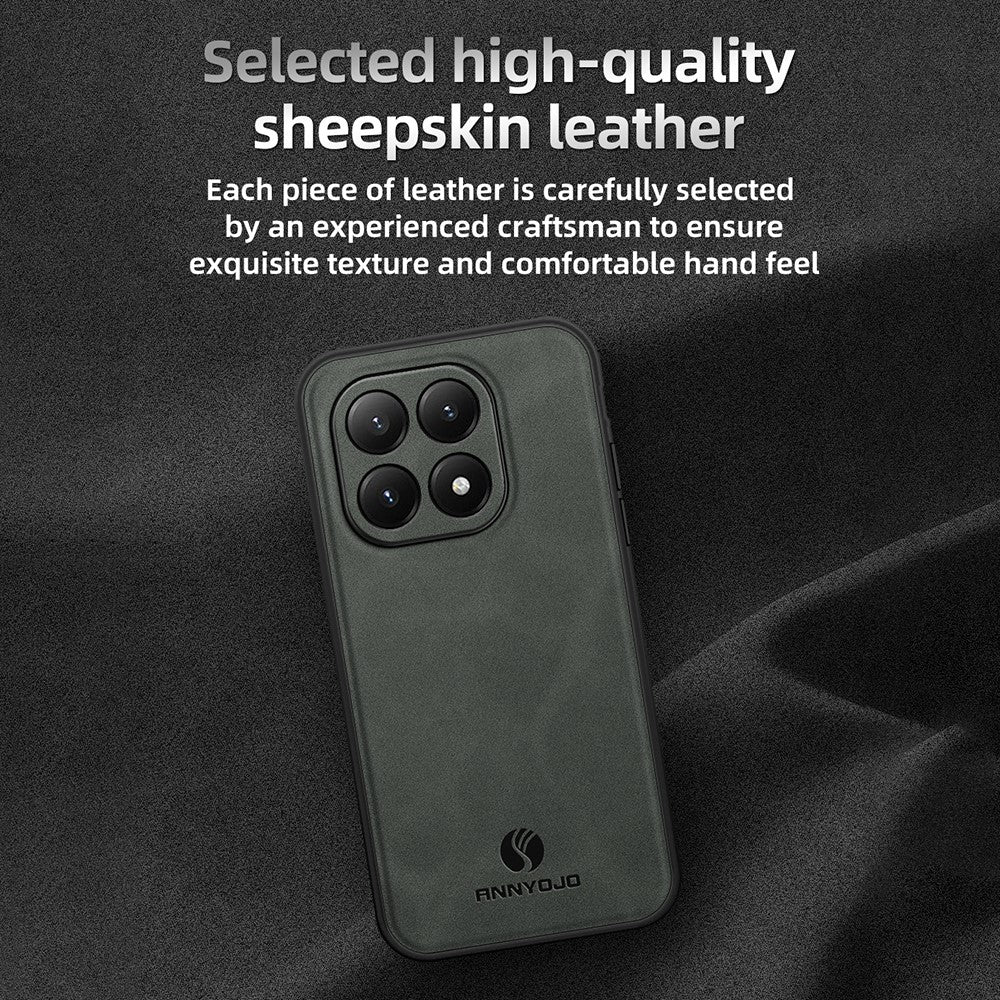 ANNYOJO For Xiaomi 15T Pro Case PU Leather + PC + TPU Anti Drop Phone Back Cover