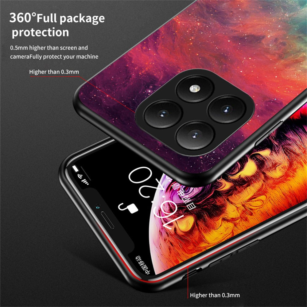 For Xiaomi 15T Pro Case Starry Sky Pattern Tempered Glass Phone Cover