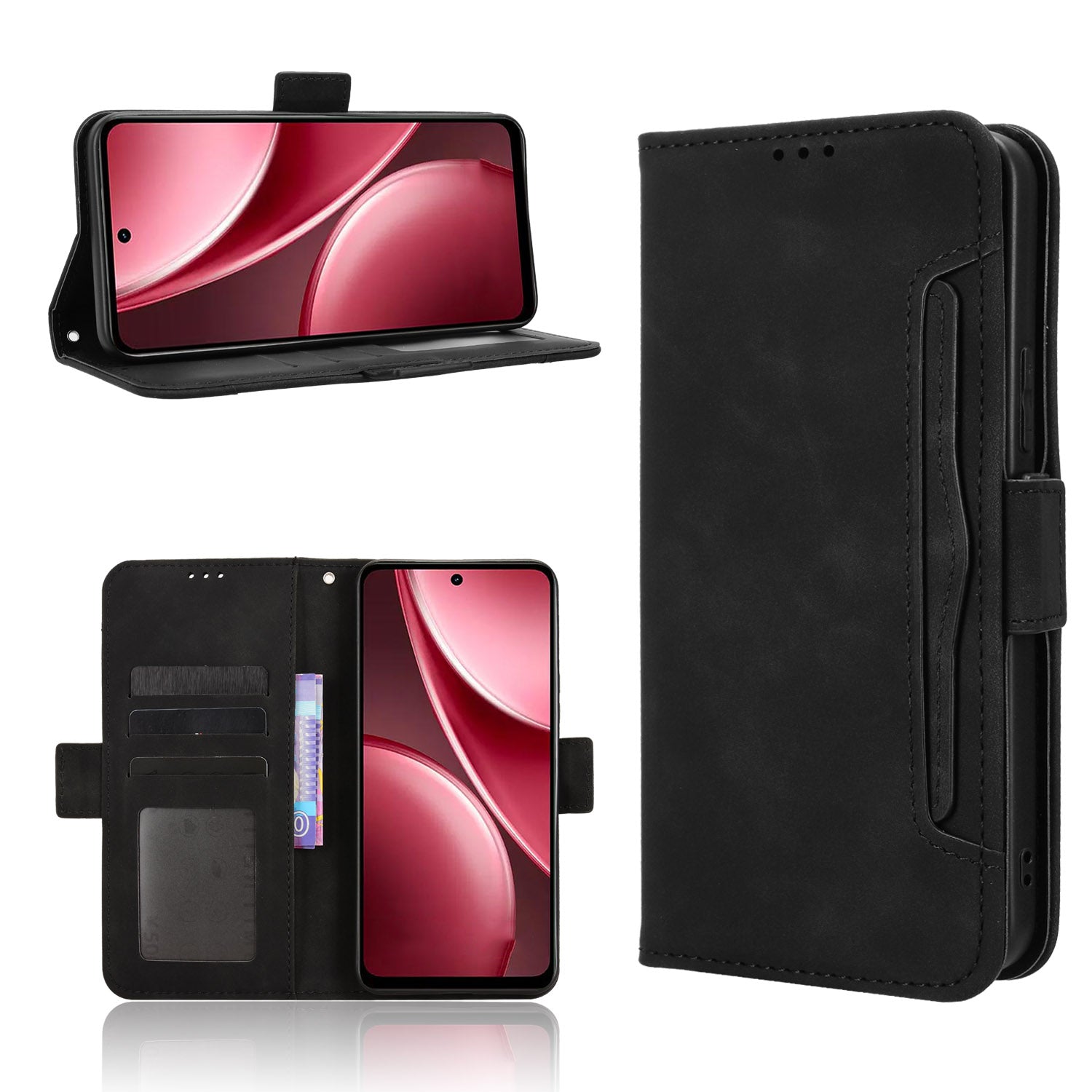 For vivo Y21d / vivo Y31 5G Leather Case Phone Wallet Cover with Multiple Card Slots