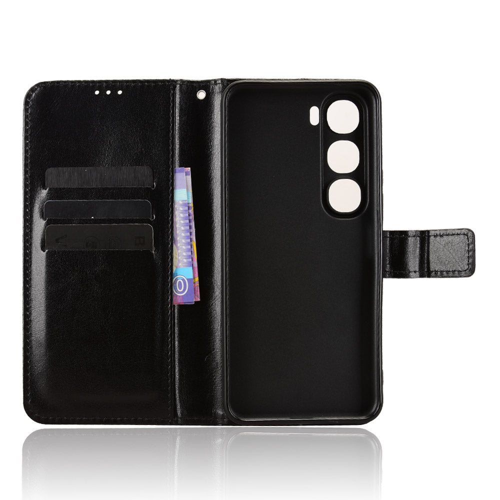 For vivo Y21d / vivo Y31 5G PU Leather Case with Strap Crazy Horse Texture Phone Wallet Cover