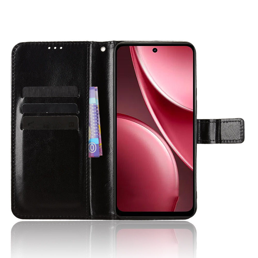 For vivo Y21d / vivo Y31 5G PU Leather Case with Strap Crazy Horse Texture Phone Wallet Cover