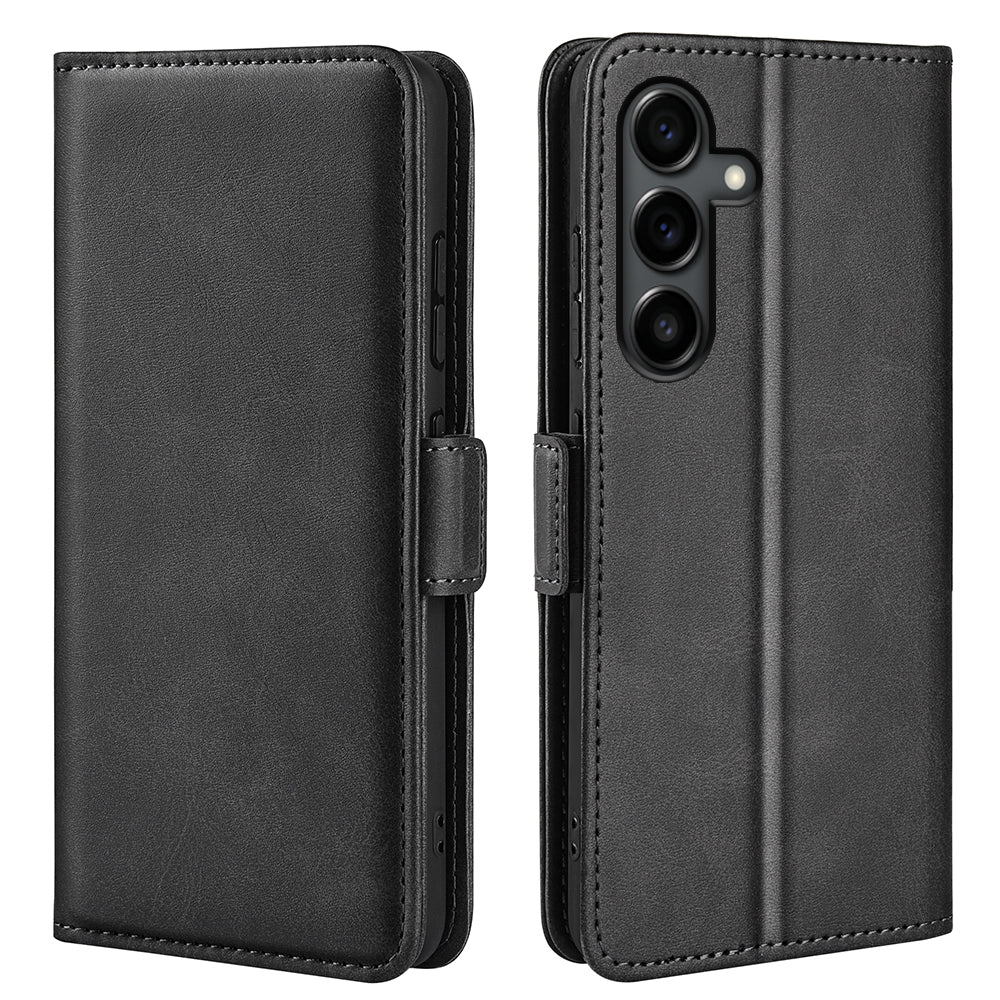 For Samsung Galaxy S25 FE Case Calf Texture Leather Wallet Phone Cover