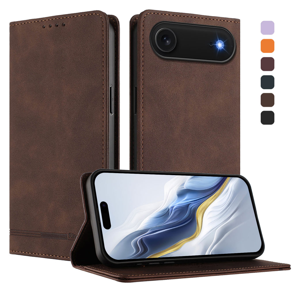 For iPhone Air Case RINACASIS RC23 RFID Blocking Wallet Stand PU Leather Phone Cover