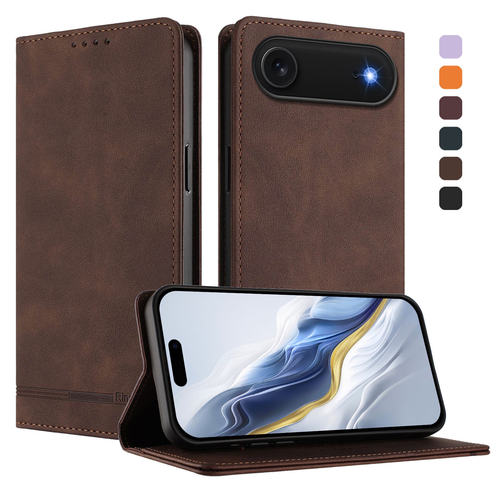 For iPhone Air Case RINACASIS RC23 RFID Blocking Wallet Stand PU Leather Phone Cover