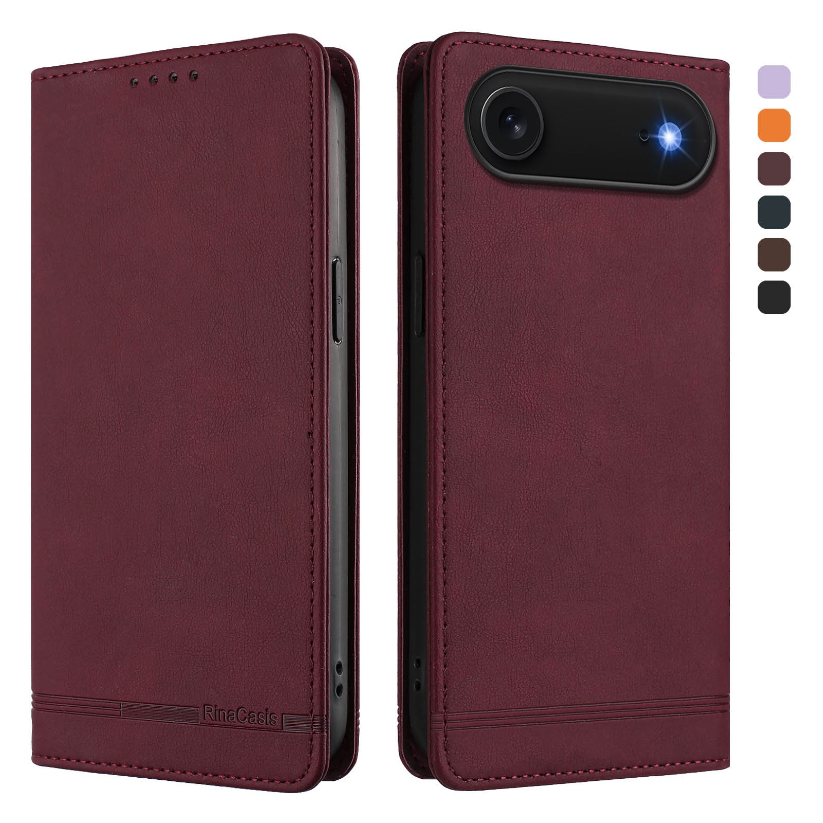 For iPhone Air Case RINACASIS RC23 RFID Blocking Wallet Stand PU Leather Phone Cover