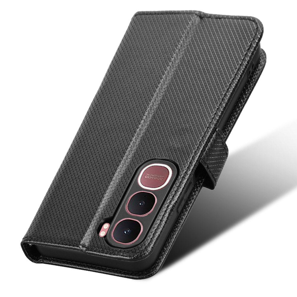 For vivo Y21d / vivo Y31 5G Leather Wallet Case with Strap Diamond Texture Phone Cover