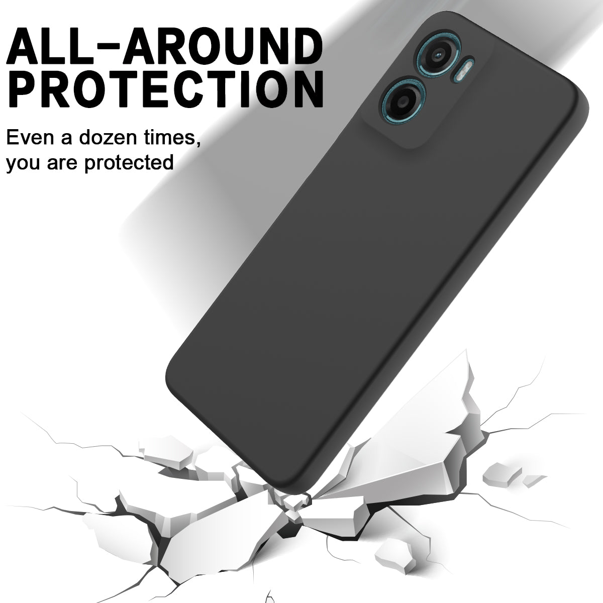For Motorola Moto G06 4G Liquid Silicone Case Phone Back Cover with Hand Strap