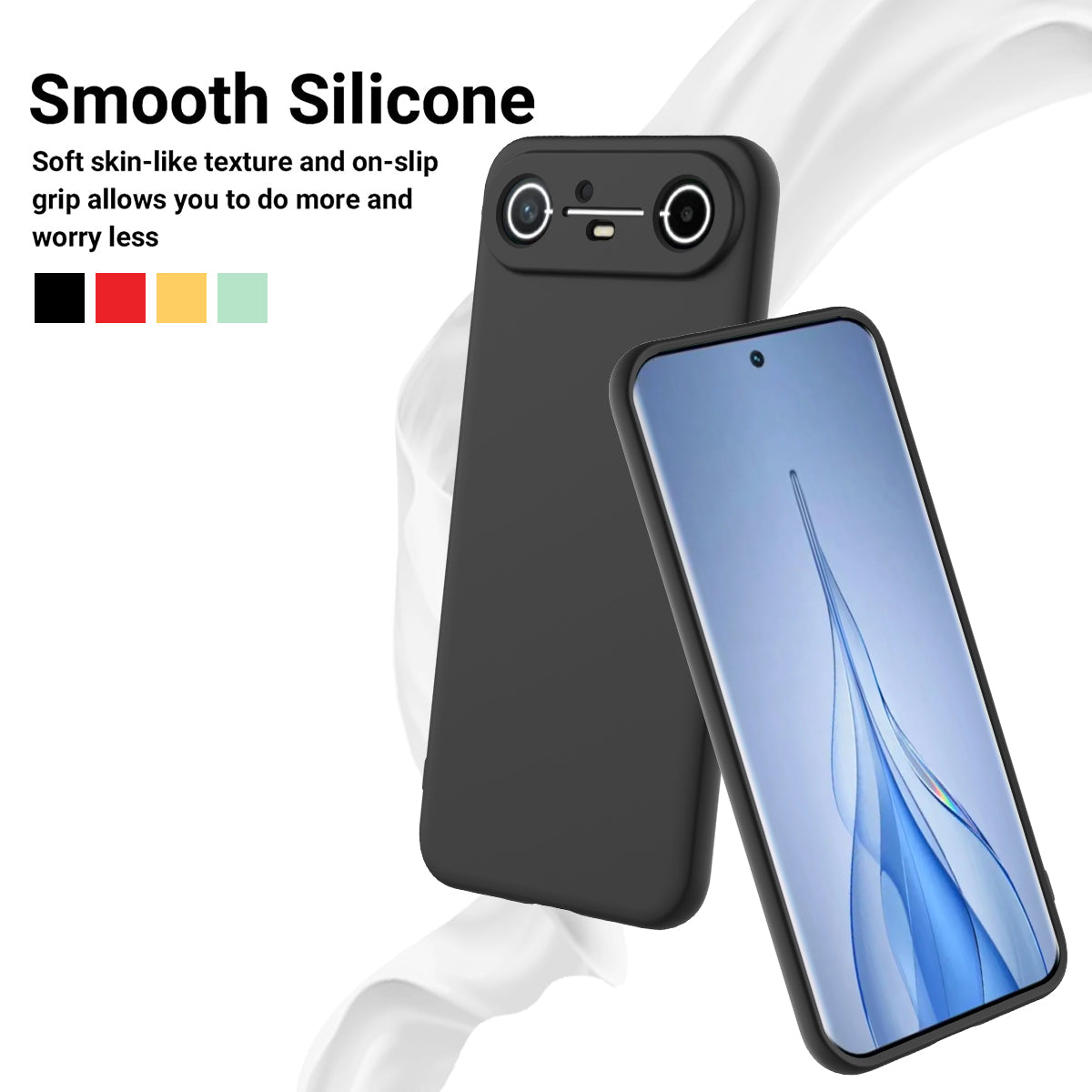 For TECNO Spark Slim 4G / TECNO Pova Slim 5G Liquid Silicone Case Phone Back Cover with Hand Strap