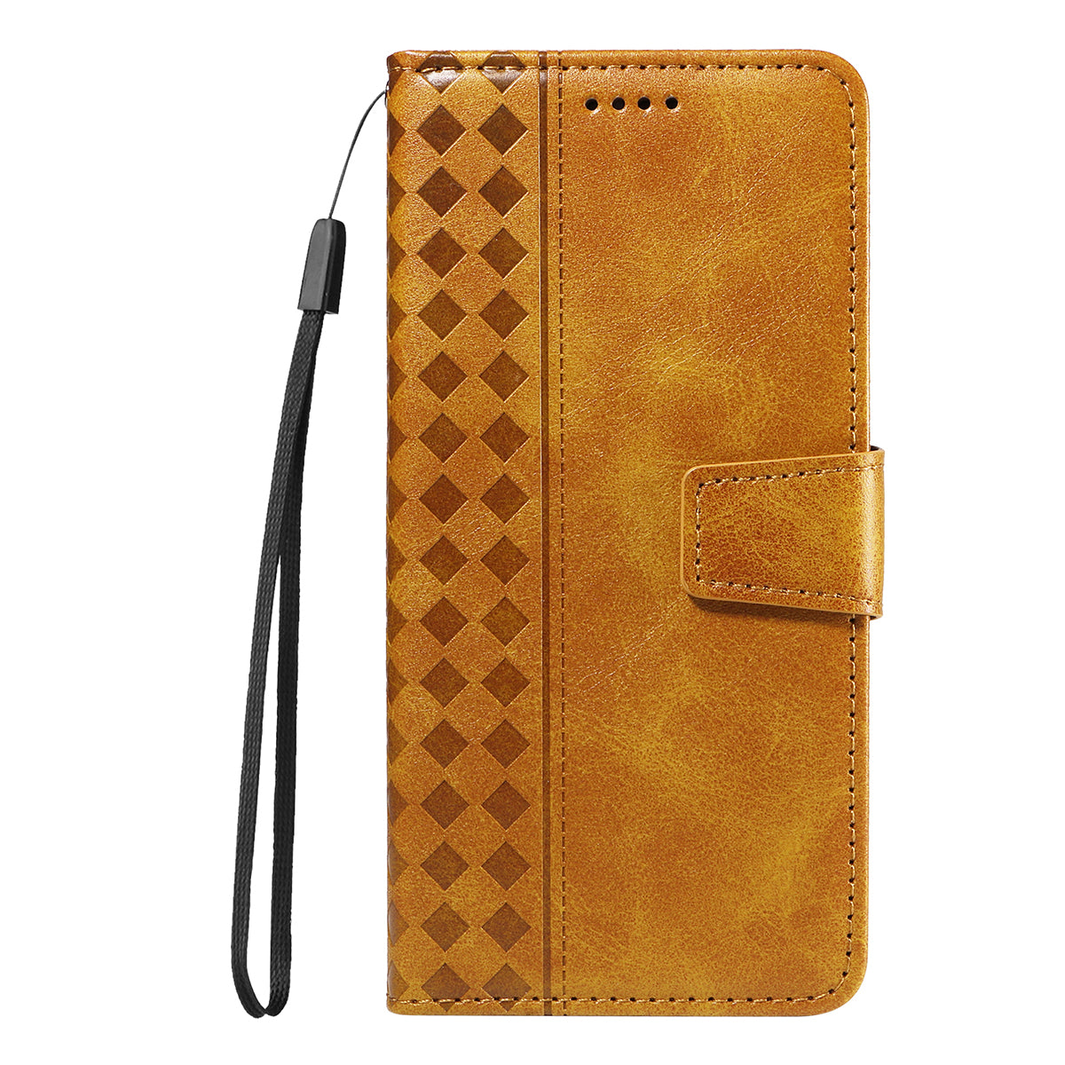 For Oppo A6 Pro 4G / Oppo F31 5G / Oppo A6 Pro 5G Leather Case Wallet Stand Grids Imprinted Phone Cover with Strap
