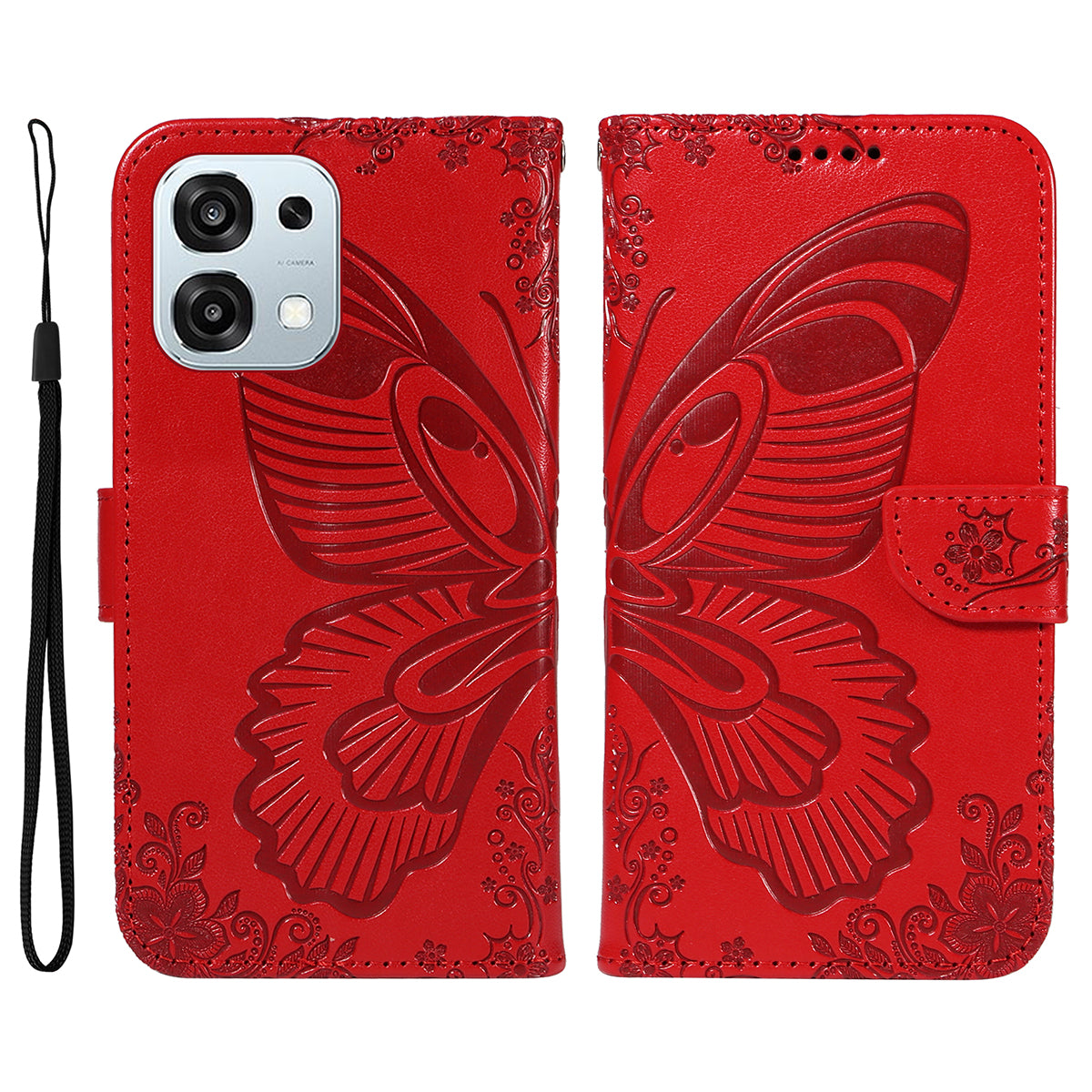 For Oppo A6 Pro 4G / Oppo F31 5G / Oppo A6 Pro 5G Case Butterfly Pattern PU Leather Folio Flip Phone Cover