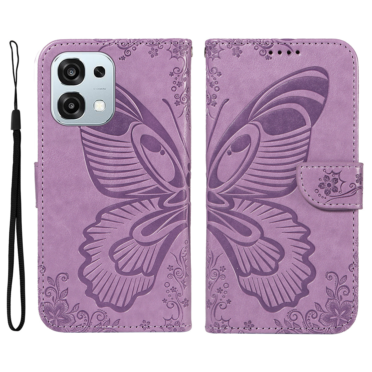 For Oppo A6 Pro 4G / Oppo F31 5G / Oppo A6 Pro 5G Case Butterfly Pattern PU Leather Folio Flip Phone Cover
