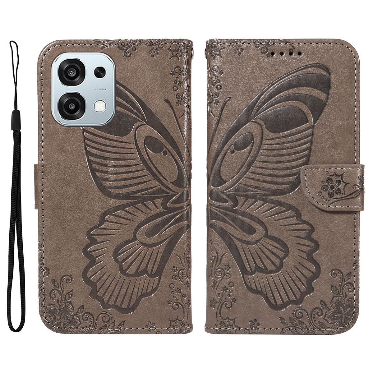 For Oppo A6 Pro 4G / Oppo F31 5G / Oppo A6 Pro 5G Case Butterfly Pattern PU Leather Folio Flip Phone Cover