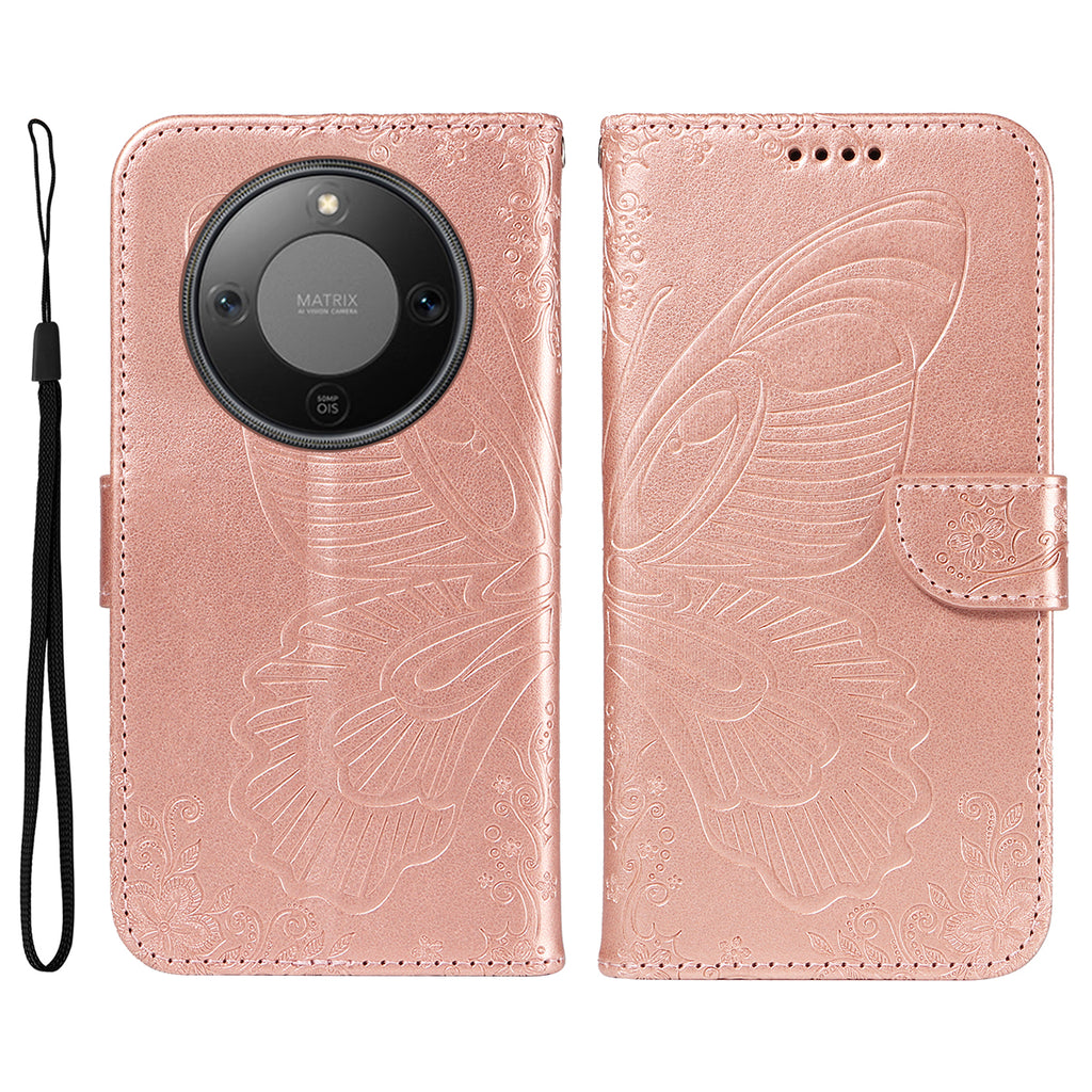 For Honor X9d 5G / Honor X70 5G Case Butterfly Pattern PU Leather Folio Flip Phone Cover