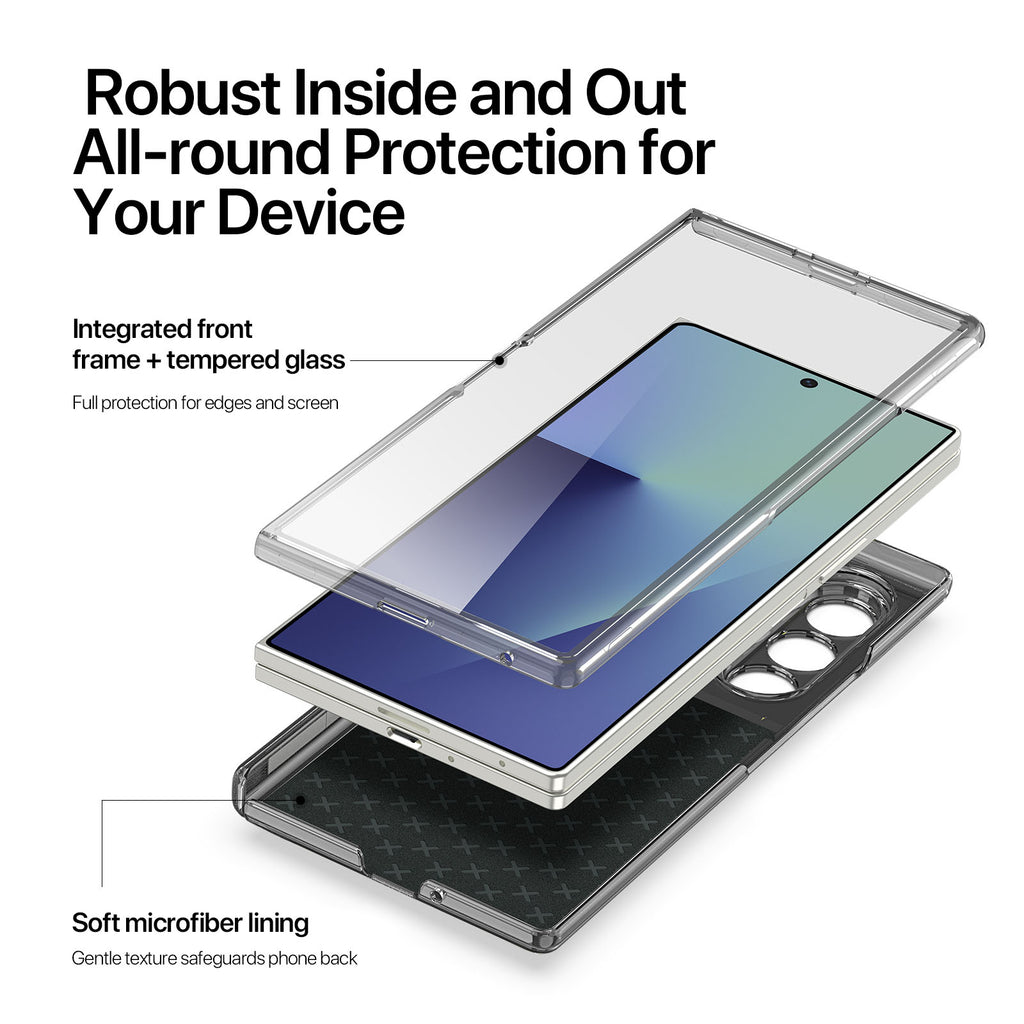 For Samsung Galaxy Z Fold7 5G Case DUX DUCIS STEX Series Kickstand Star Pattern PU Leather Back Cover with Tempered Glass Film