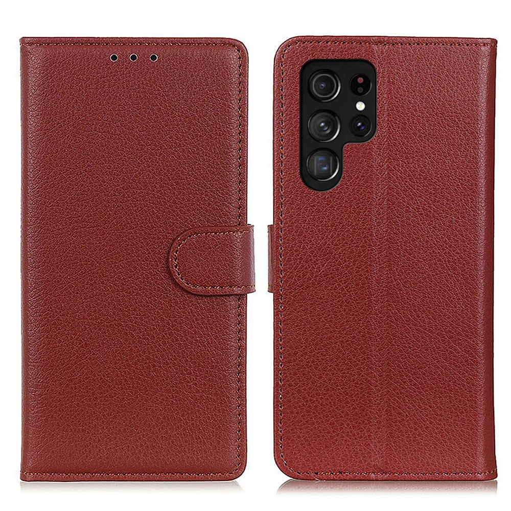 For Samsung Galaxy S26 Ultra Wallet Case PU Leather Phone Cover Litchi Texture