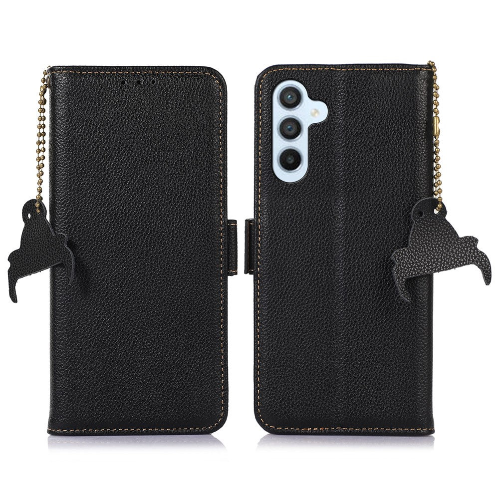 For Samsung Galaxy S26  /  S26 Pro Case RFID Blocking Textured Genuine Cow Leather Phone Cover
