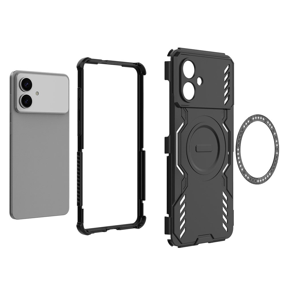 For Samsung Galaxy S26 Edge Magnetic Case Butterfly Armor Hollow Heat Dissipation PC + TPU Phone Cover