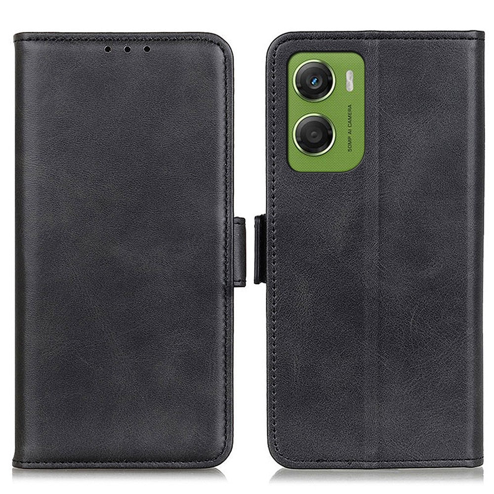 For Motorola Moto G06 4G Case Stand Cowhide Texture PU Leather Phone Cover